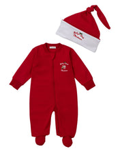Load image into Gallery viewer, Baby's First Christmas Footie &amp; Hat Set
