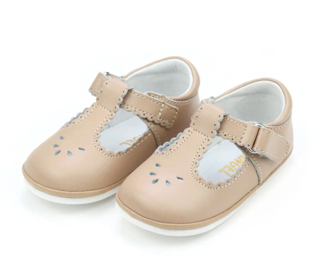 Dottie Scalloped T-Strap Mary Jane (Baby) - Latte