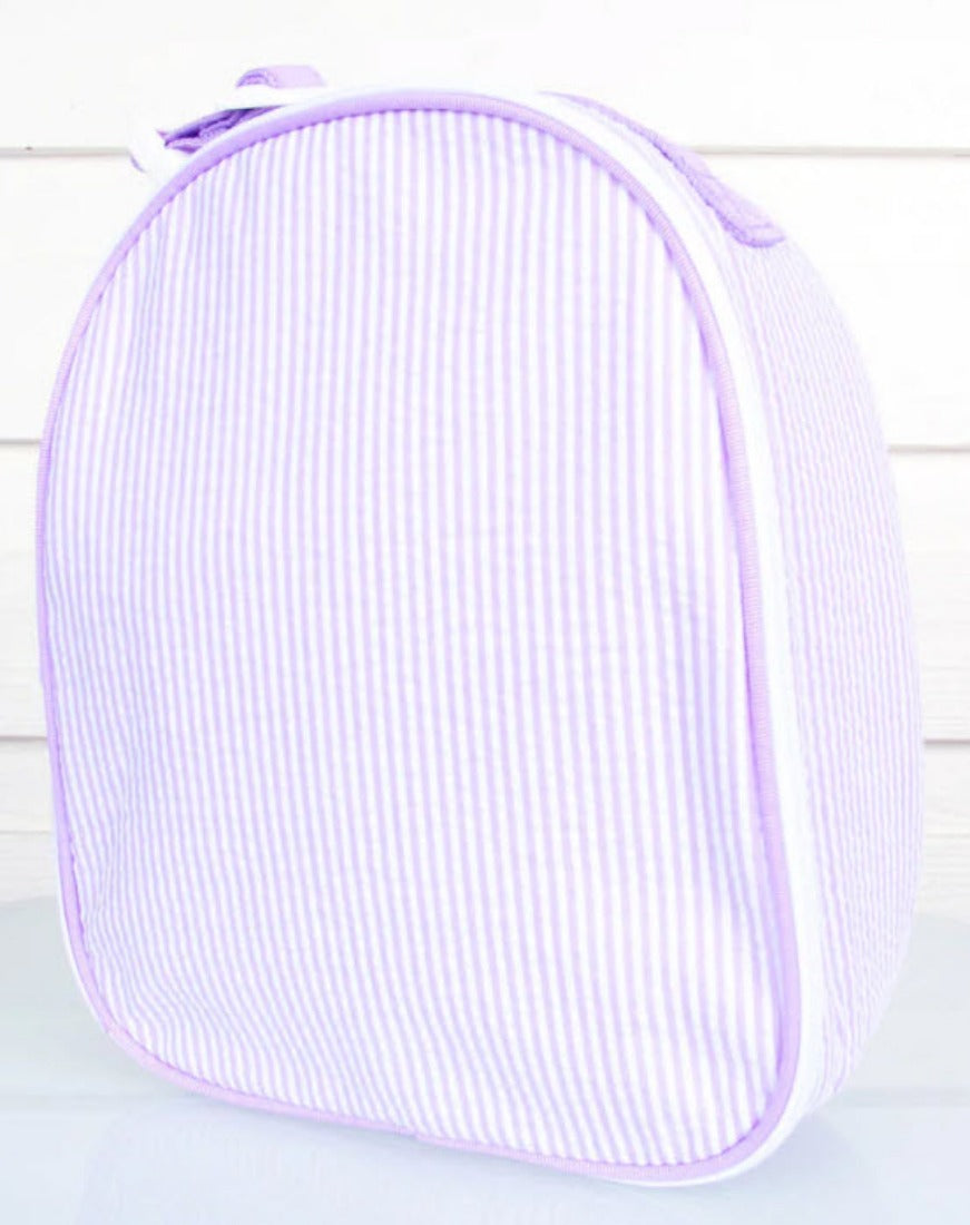 Lilac Seersucker Lunch Box - Sale