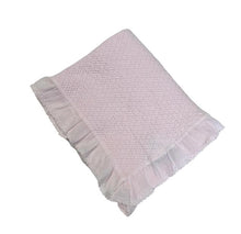 Load image into Gallery viewer, Stonewashed Puckered Blanket with Dotted Swiss Ruffle
