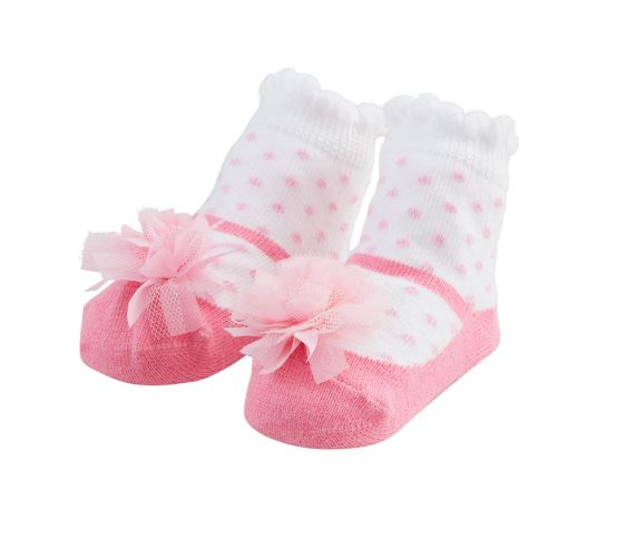 Pink Puff Mary Jane Socks