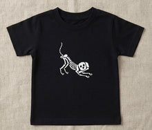 Load image into Gallery viewer, Skeleton Dog on S/S Black T-Shirt

