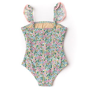 Mint Ditsy Floral Smock Swim Suit