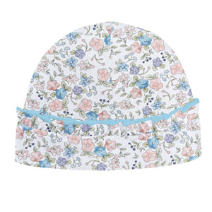 Soft Floral Hat w/Ruffle Size 0-3 months