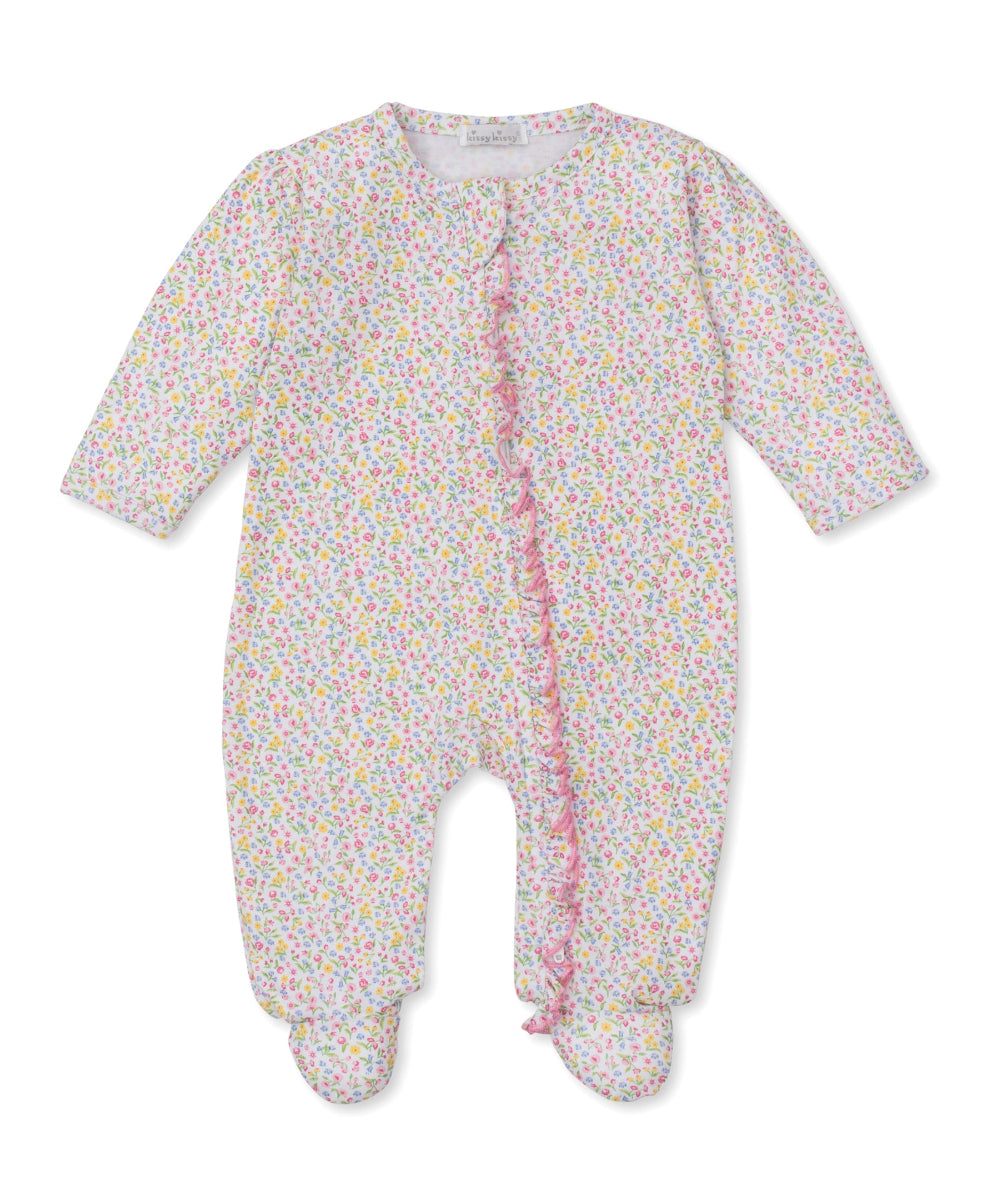 Garden Trellis Ruffle Zip Footie
