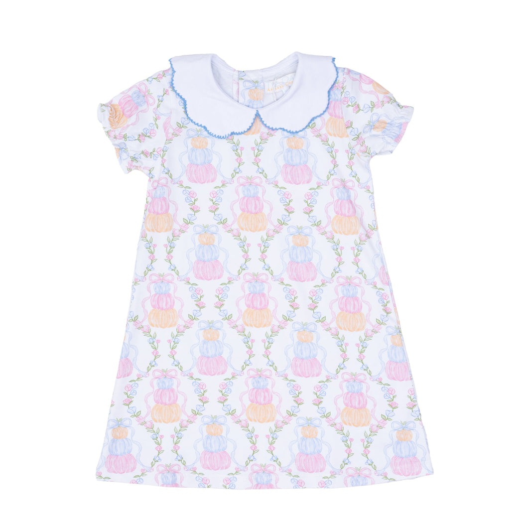 Presley Kait Pumpkin Bow Trellis Dress