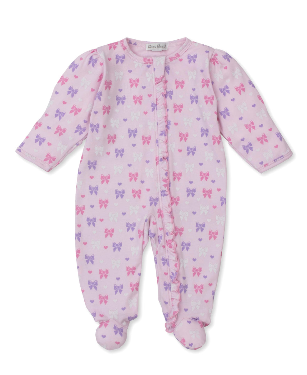 Billowy Bows Ruffle Zip Footie