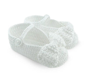 Baby Girl Crocheted Booties with Bow
