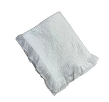 Load image into Gallery viewer, Stonewashed Puckered Blanket with Dotted Swiss Ruffle
