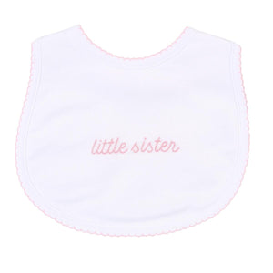"Little Sister" White & Pink Printed Footie