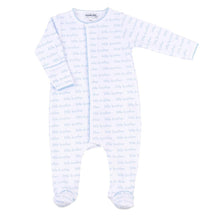 Load image into Gallery viewer, &quot;Little Brother&quot; White &amp; Blue Printed Footie
