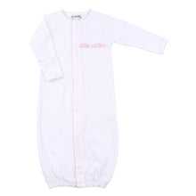 Load image into Gallery viewer, &quot;Little Sister&quot; White &amp; Pink Embroidered Bib
