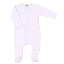 Load image into Gallery viewer, &quot;Little Sister&quot; White &amp; Pink Printed Footie
