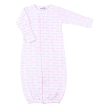 Load image into Gallery viewer, "Little Sister" Pink &amp; White Printed Newborn Hat
