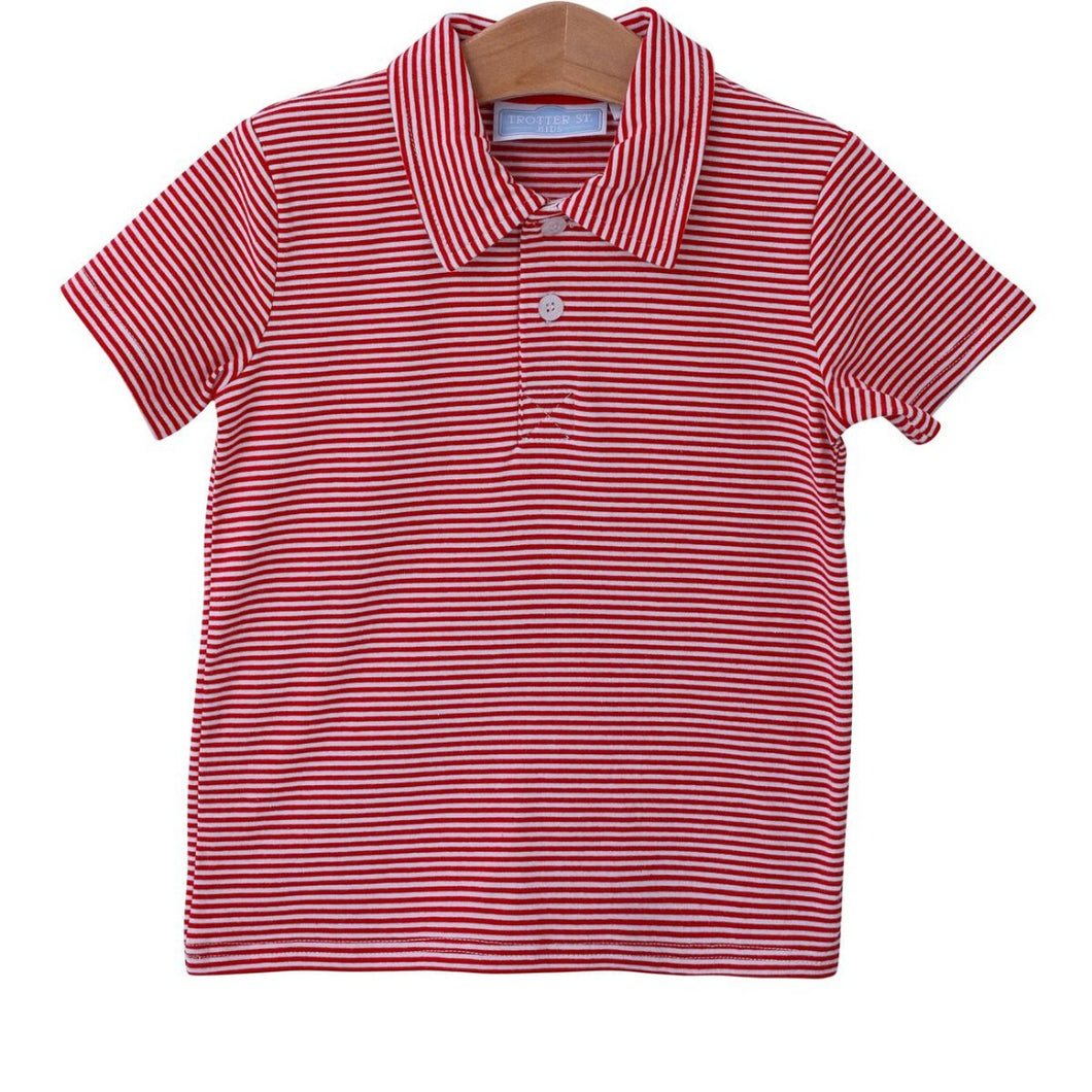 Henry Polo Shirt - Red Stripe