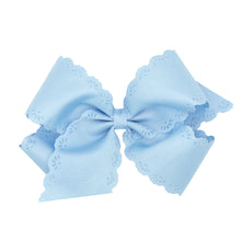 Load image into Gallery viewer, Grosgrain  Hair Bow Floral Eyelet Embossed Edge - Small King
