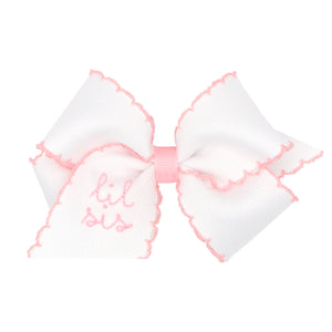 Little Sister Embroidered Moonstitch Bow