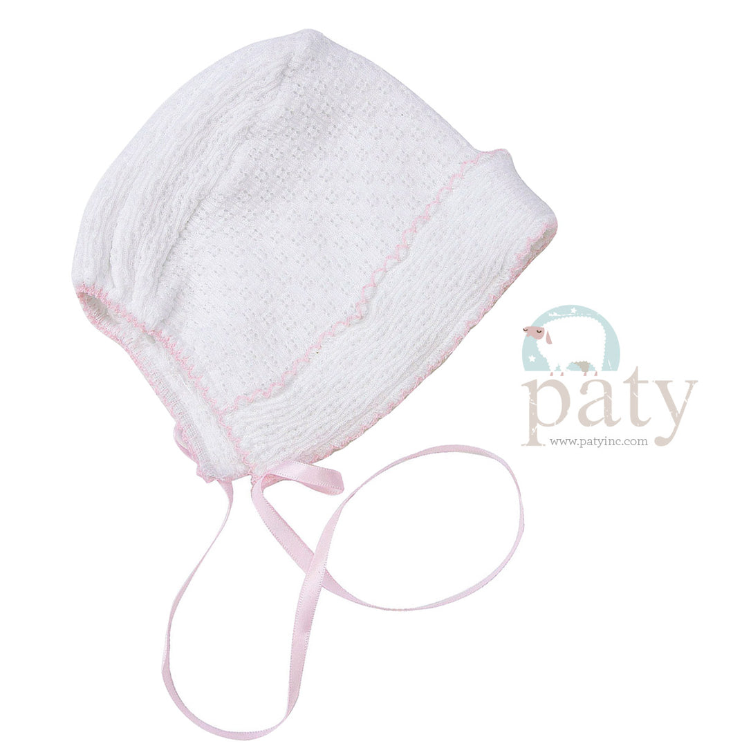 Paty, Inc. Girl's Knit Bonnet w/Ribbon Tie