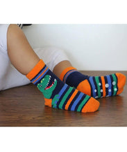 Load image into Gallery viewer, Fuzzy Non-Skid Slipper Socks - Shark/Dino
