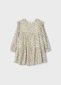 Girl's Muted Floral Print Dress