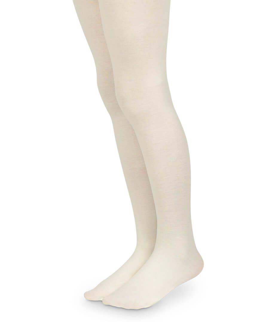 Girl's  Microfiber Tights - Ivory