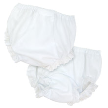 Load image into Gallery viewer, Girl&#39;s White Double Seat Panty Diaper Cover
