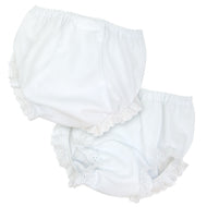 Girl's White Double Seat Panty Diaper Cover
