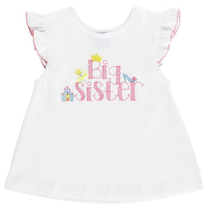 Embroidered Princess Themed Big Sister T-Shirt