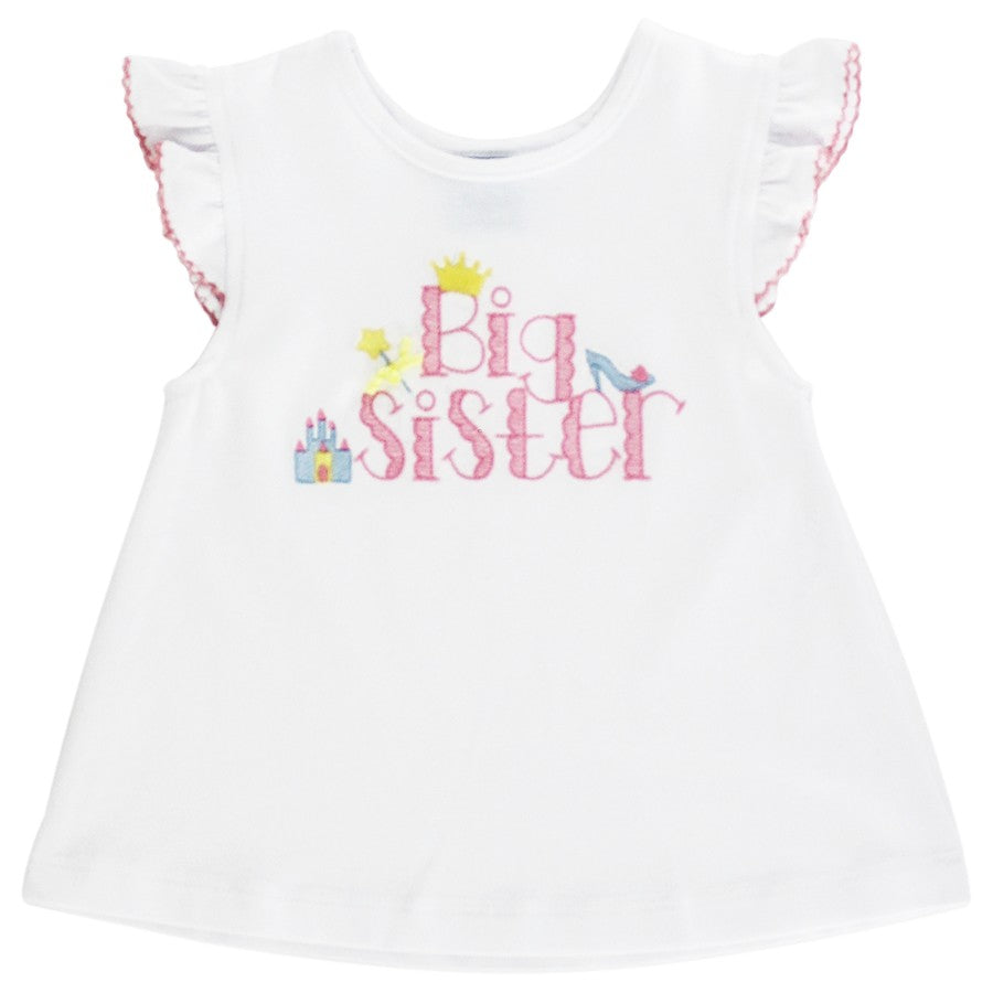 Embroidered Princess Themed Big Sister T-Shirt
