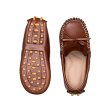 Load image into Gallery viewer, Elephantito Boy&#39;s Driver Leather Moccasins in Apache Brown
