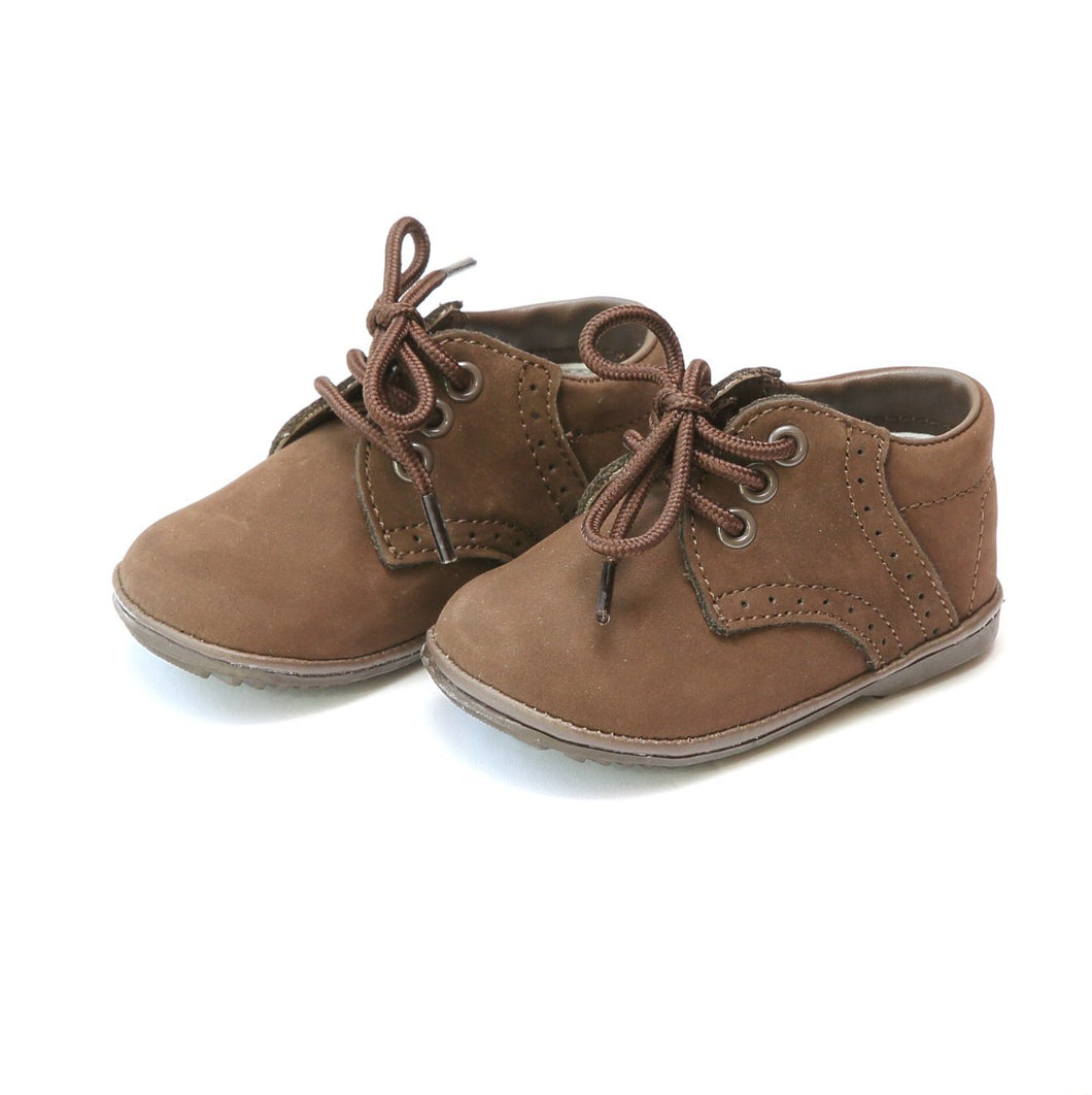 James Boy's Leather Lace Up Shoe (Baby) -Nubuck Brown -  L'Amour