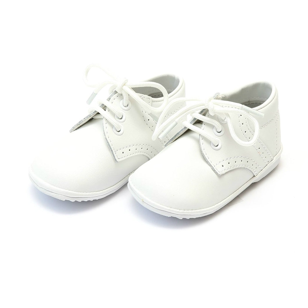James Boy's Leather Lace Up Shoe (Baby) - White -  L'Amour