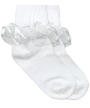 Load image into Gallery viewer, Frilly Lace Dress Socks - White
