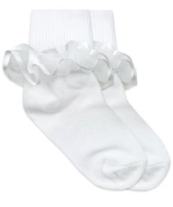 Frilly Lace Dress Socks - White Frilly Lace Dress Socks - White