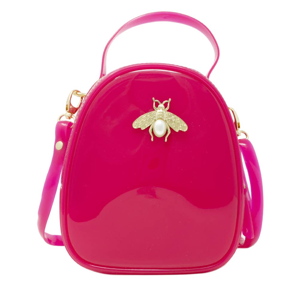 Jelly Crossbody Bee Bag: Hot Pink
