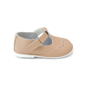 Dottie Scalloped T-Strap Mary Jane (Baby) - Latte