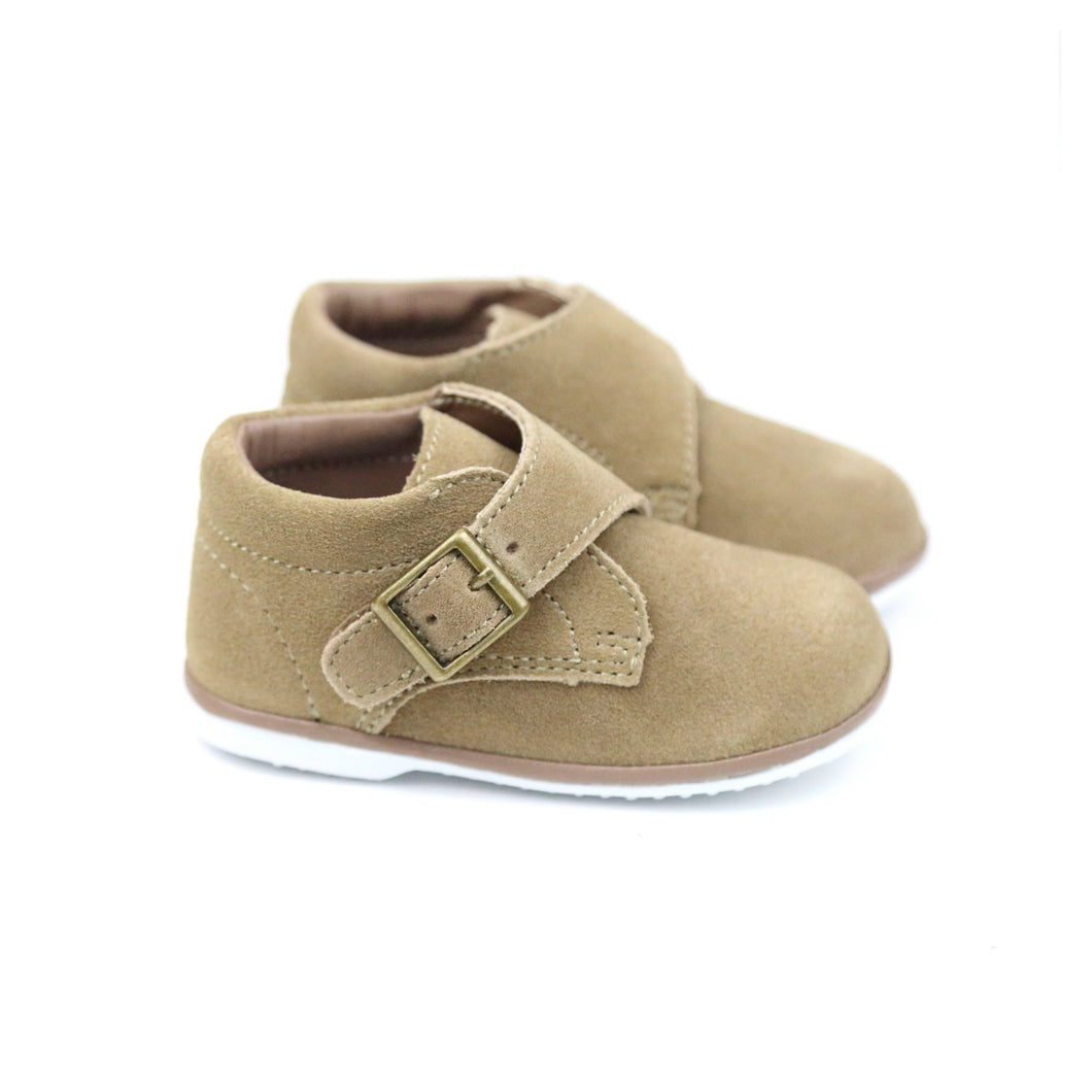 L'Amour - Finch Boy's Buckled Leather Boot (Baby) - Khaki
