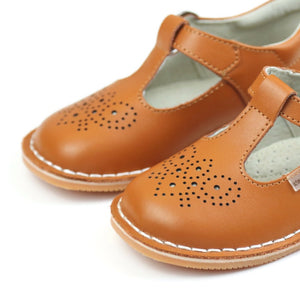 Ollie T-Strap Leather Mary Jane - Terra