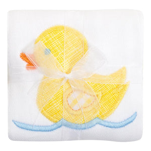 Appliqued Burp Cloth in Yellow Duck