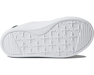 Cienta White Leather Athletic Shoe w/ Double Velcro Straps