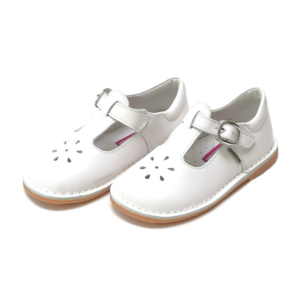 Classic Leather T-Strap Mary Jane - White