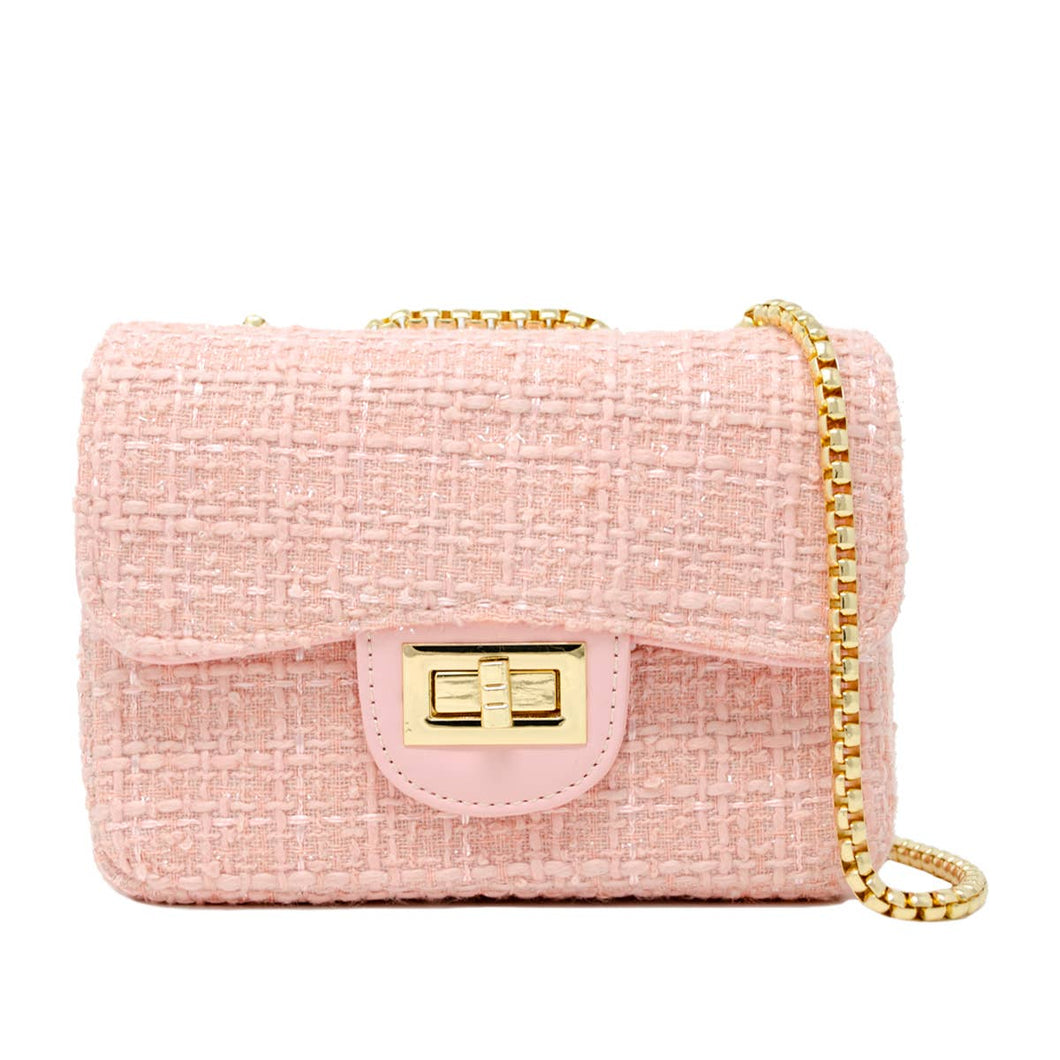 Classic Large Tweed Handbag: Pink