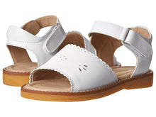 Load image into Gallery viewer, Elephantito Girl&#39;s Classic Scalloped Sandal w/ Strap - White
