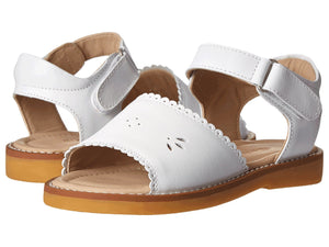 Elephantito Girl's Classic Scalloped Sandal w/ Strap - White