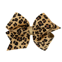 Load image into Gallery viewer, Wee Ones Faux Fur Leopard Print Hair Bow
