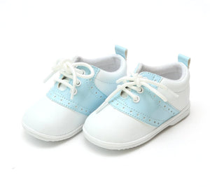 Austin Leather Saddle Oxford Shoe (Baby) - White and Light Blue