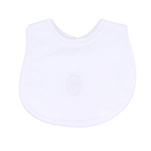 White Bib with Embroidered Cross
