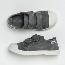 Load image into Gallery viewer, Boy&#39;s Grey Double Velcro Canvas Shoe - Gray
