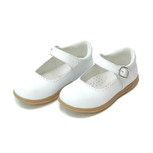Load image into Gallery viewer, Chloe Scalloped Leather Mary Jane - White
