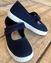 Canvas Mary Jane Shoes - Navy